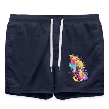 Saxophone - Short de bain - bleu marine - Devant - AI Model Male 185 light (185cm)