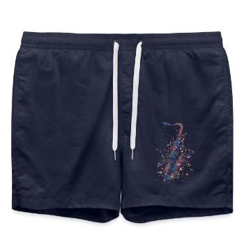 Saxophone - Short de bain - bleu marine - Devant - AI Model Male 185 light (185cm)
