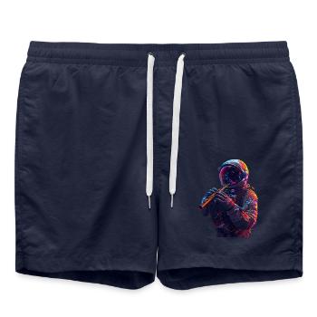 Astronaut Flute - Swim Trunks - french navy - Front - AI Model Male 185 light (185cm)