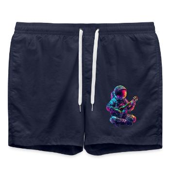 Astronauten Ukulele - Badeshorts - French Navy - Vorne - AI Model Male 185 light (185cm)