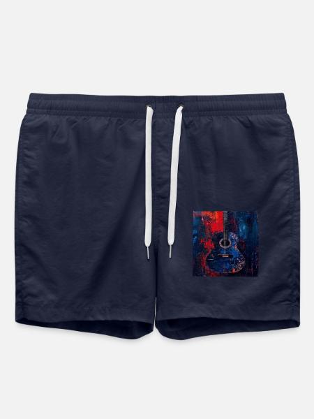Gitarre - Badeshorts - French Navy