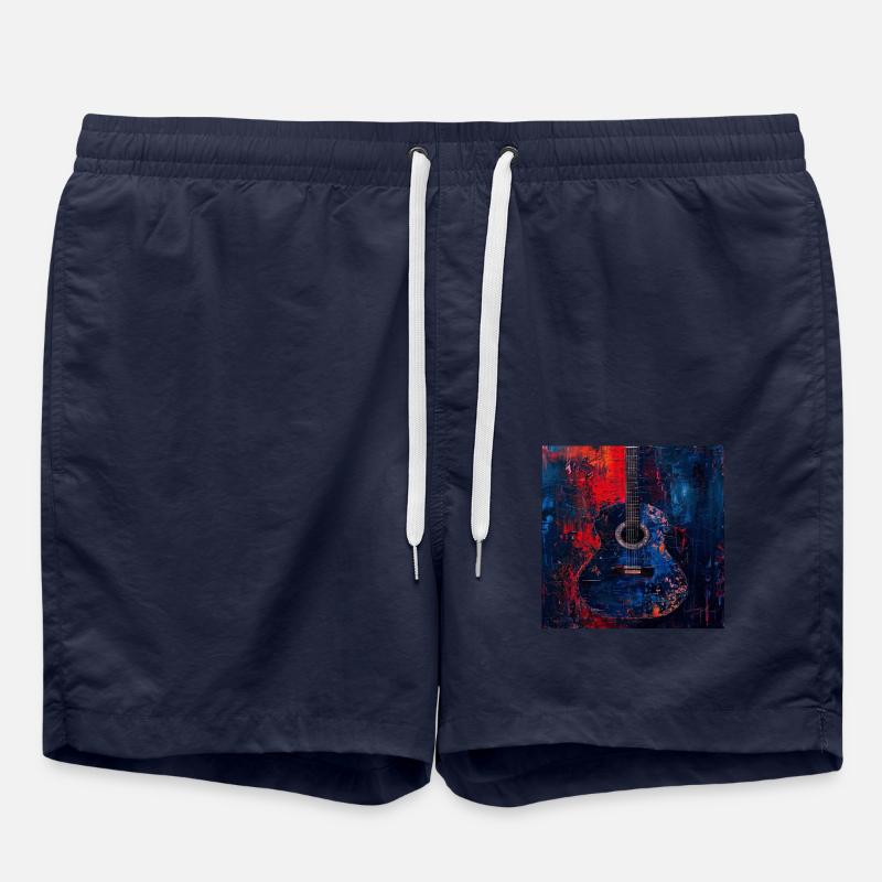 Guitare - Short de bain - bleu marine