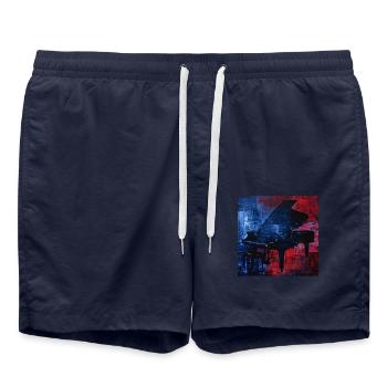 Piano - Swim Trunks - french navy - Front - AI Model Male 185 light (185cm)