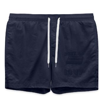 Retro Best of 1947 Mixtape Vintage 78. Geburtstag - Badeshorts - French Navy - Vorne - AI Model Male 185 light (185cm)