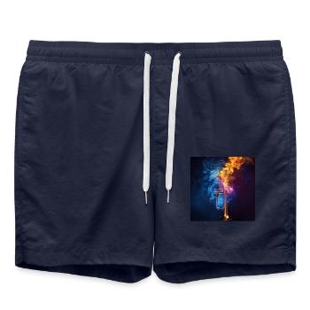 Trompette - Short de bain - bleu marine - Devant - AI Model Male 185 light (185cm)