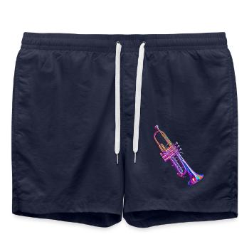 Trompete - Badeshorts - French Navy - Vorne - AI Model Male 185 light (185cm)