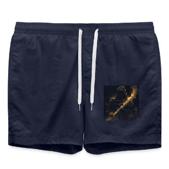 Querflöte - Badeshorts - French Navy - Vorne - AI Model Male 185 light (185cm)