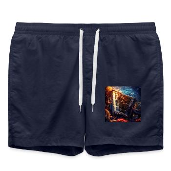 Akkordeon - Badeshorts - French Navy - Vorne - AI Model Male 185 light (185cm)