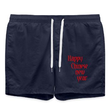 Nouvel An chinois Asie - Short de bain - bleu marine - Devant - AI Model Male 185 light (185cm)