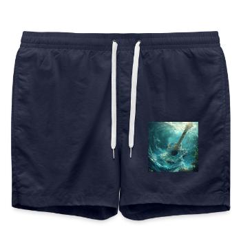 Gitarre - Badeshorts - French Navy - Vorne - AI Model Male 185 light (185cm)