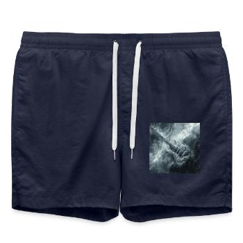 Gitarre - Badeshorts - French Navy - Vorne - AI Model Male 185 light (185cm)