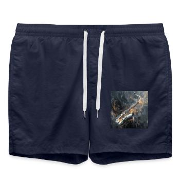 Saxophon - Badeshorts - French Navy - Vorne - AI Model Male 185 light (185cm)