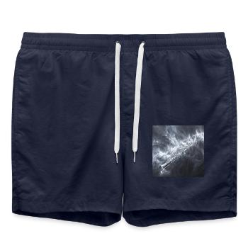 Querflöte - Badeshorts - French Navy - Vorne - AI Model Male 185 light (185cm)