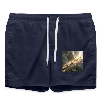 Querflöte - Badeshorts - French Navy - Vorne - AI Model Male 185 light (185cm)