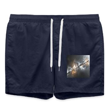 Querflöte - Badeshorts - French Navy - Vorne - AI Model Male 185 light (185cm)