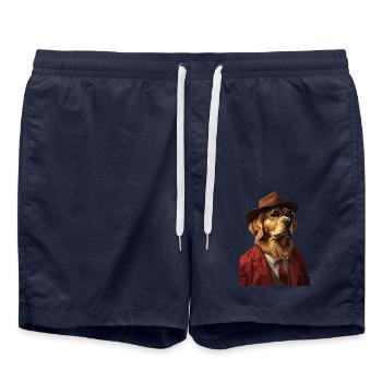 Golden Retriever - Badeshorts - French Navy - Vorne - AI Model Male 185 light (185cm)