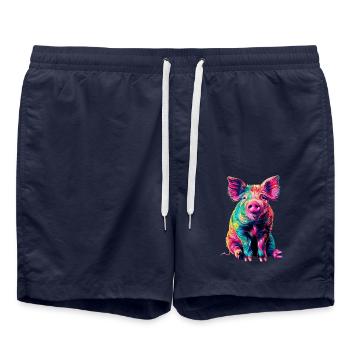 Schwein - Badeshorts - French Navy - Vorne - AI Model Male 185 light (185cm)