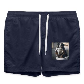 Berner Sennenhund - Badeshorts - French Navy - Vorne - AI Model Male 185 light (185cm)