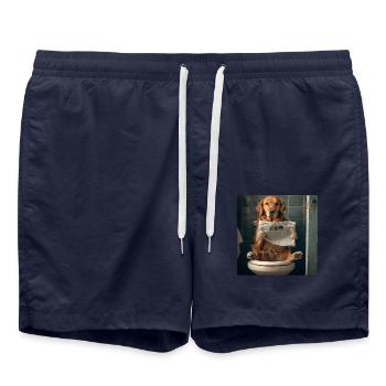 Golden Retriever - Badeshorts - French Navy - Vorne - AI Model Male 185 light (185cm)