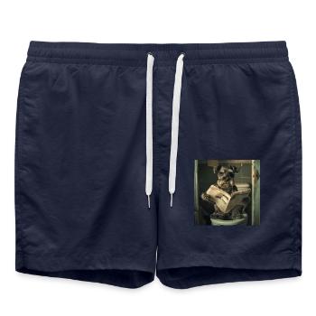 Zwergschnauzer - Badeshorts - French Navy - Vorne - AI Model Male 185 light (185cm)
