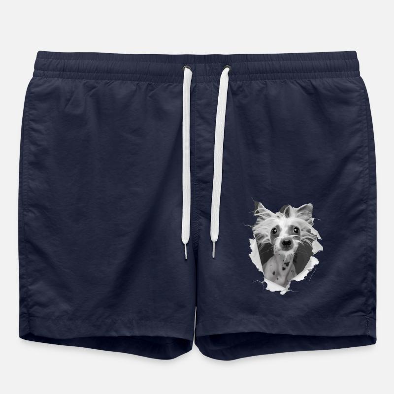 Chinesischer Schopfhund - Badeshorts - French Navy