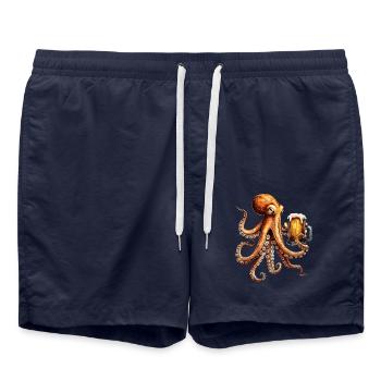 Tintenfisch Bier - Badeshorts - French Navy - Vorne - AI Model Male 185 light (185cm)