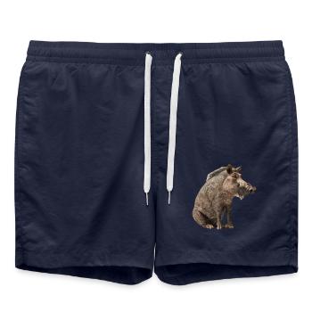 Warzenschwein - Badeshorts - French Navy - Vorne - AI Model Male 185 light (185cm)