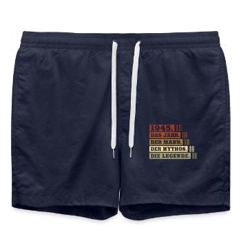 Jahrgang Geboren 1945 Mann Mythos Legende - Badeshorts - French Navy - Vorne - AI Model Male 185 light (185cm)