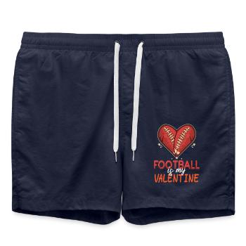 Football Valentine - Badeshorts - French Navy - Vorne - AI Model Male 185 light (185cm)