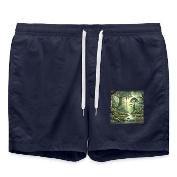 Taman Negara Forêt tropicale Malaisie Rivière tropicale - Short de bain - bleu marine - Devant - AI Model Male 185 light (185cm)