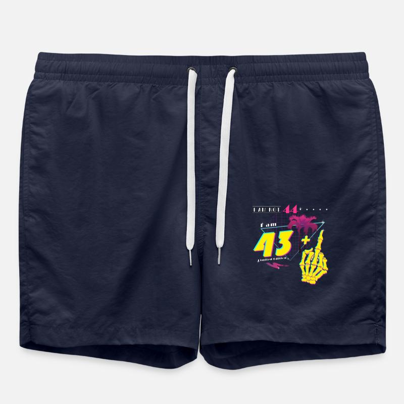 Retro 1981 Style - Ich bin nicht 44, ich bin 43 + Mitte - Badeshorts - French Navy