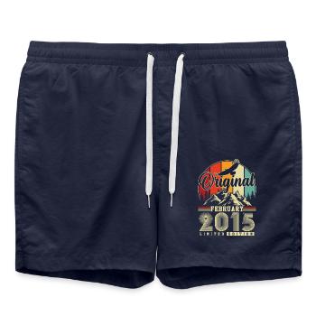 Original Février 2015 Vintage Anniversaire - Short de bain - bleu marine - Devant - AI Model Male 185 light (185cm)