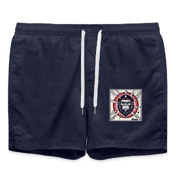 Revolutionärer Parodie Gorilla - Badeshorts - French Navy - Vorne - AI Model Male 185 light (185cm)