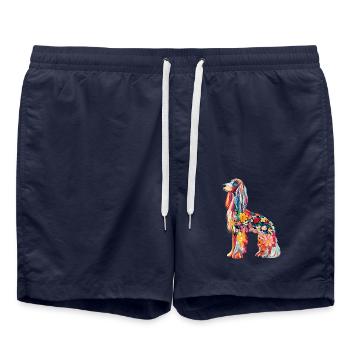 Afghanischer Windhund - Badeshorts - French Navy - Vorne - AI Model Male 185 light (185cm)