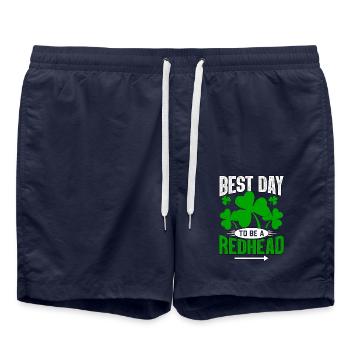 Best Day to be a Redhead - Swim Trunks - french navy - Front - AI Model Male 185 light (185cm)