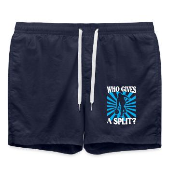Bowling Kegel Spruch Who gives a Split - Swim Trunks - french navy - Front - AI Model Male 185 light (185cm)