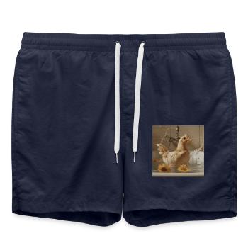 Huhn - Badeshorts - French Navy - Vorne - AI Model Male 185 light (185cm)