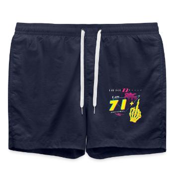 I'm Not 72, I'm 71 + Middle Finger - Vintage 1953 - Swim Trunks - french navy - Front - AI Model Male 185 light (185cm)