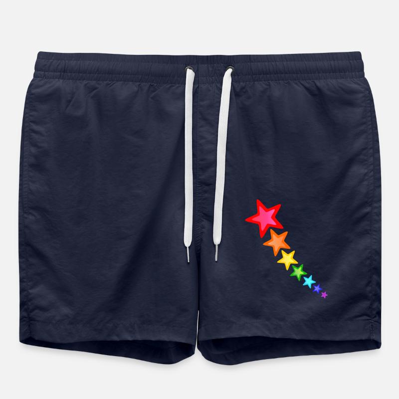 Étoiles colorées aux couleurs de l’arc-en-ciel - Short de bain - bleu marine