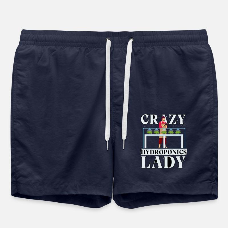Crazy Hydroponics Lady - Swim Trunks - french navy