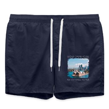 Opernhaus in Sydney - Badeshorts - French Navy - Vorne - AI Model Male 185 light (185cm)