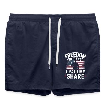 Soldat militaire vétéran - Short de bain - bleu marine - Devant - AI Model Male 185 light (185cm)