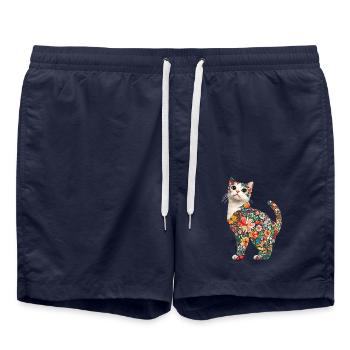 Schottische Faltohrkatze - Badeshorts - French Navy - Vorne - AI Model Male 185 light (185cm)