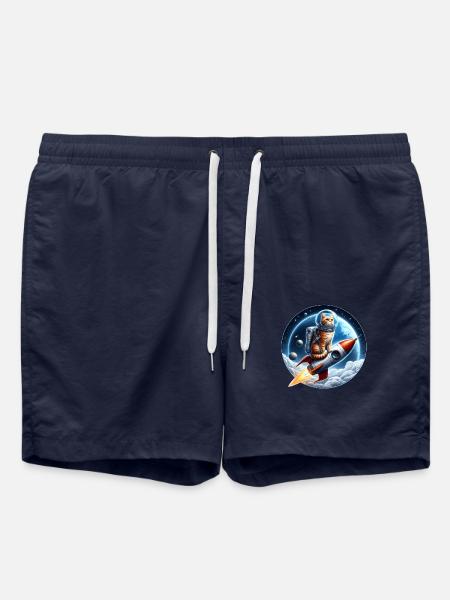 Astronaut Cat - Swim Trunks - french navy