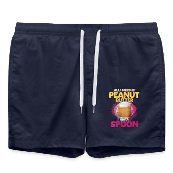 Erdnussbutter - Badeshorts - French Navy - Vorne - AI Model Male 185 light (185cm)