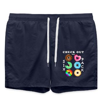 check out my sixpack donuts - Swim Trunks - french navy - Front - AI Model Male 185 light (185cm)