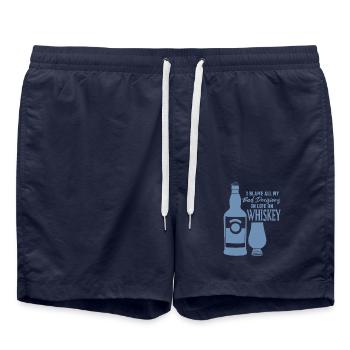 Mauvaises décisions Dicton du whisky - Short de bain - bleu marine - Devant - AI Model Male 185 light (185cm)