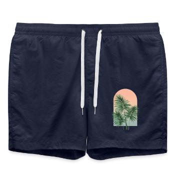 Areca-Palme - Badeshorts - French Navy - Vorne - AI Model Male 185 light (185cm)