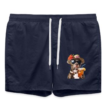 Amerikanischer Pitbull Terrier - Badeshorts - French Navy - Vorne - AI Model Male 185 light (185cm)