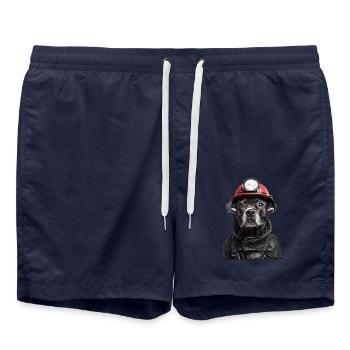 Staffordshire Bullterrier - Badeshorts - French Navy - Vorne - AI Model Male 185 light (185cm)